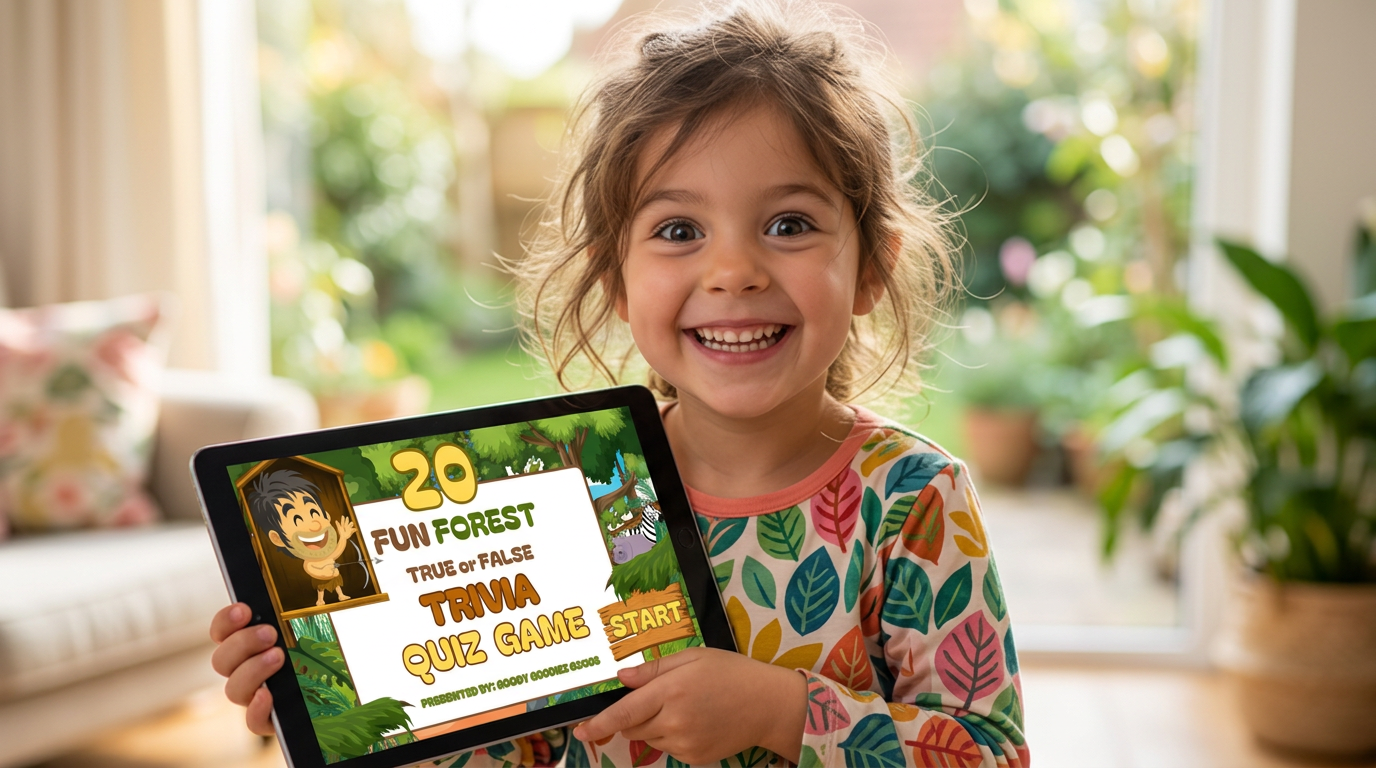 20 FUN FOREST TRIVIA TRUE or FALSE FACTS QUIZ FOR KIDS AGES 5-12(Parent Approved)