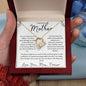 "To My Beloved Mother" Heart Necklace (White Back)