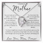 "To My Beloved Mother" Heart Necklace (White Back)