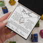 "To My Beloved Mother" Heart Necklace (White Back)