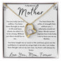 "To My Beloved Mother" Heart Necklace (White Back)