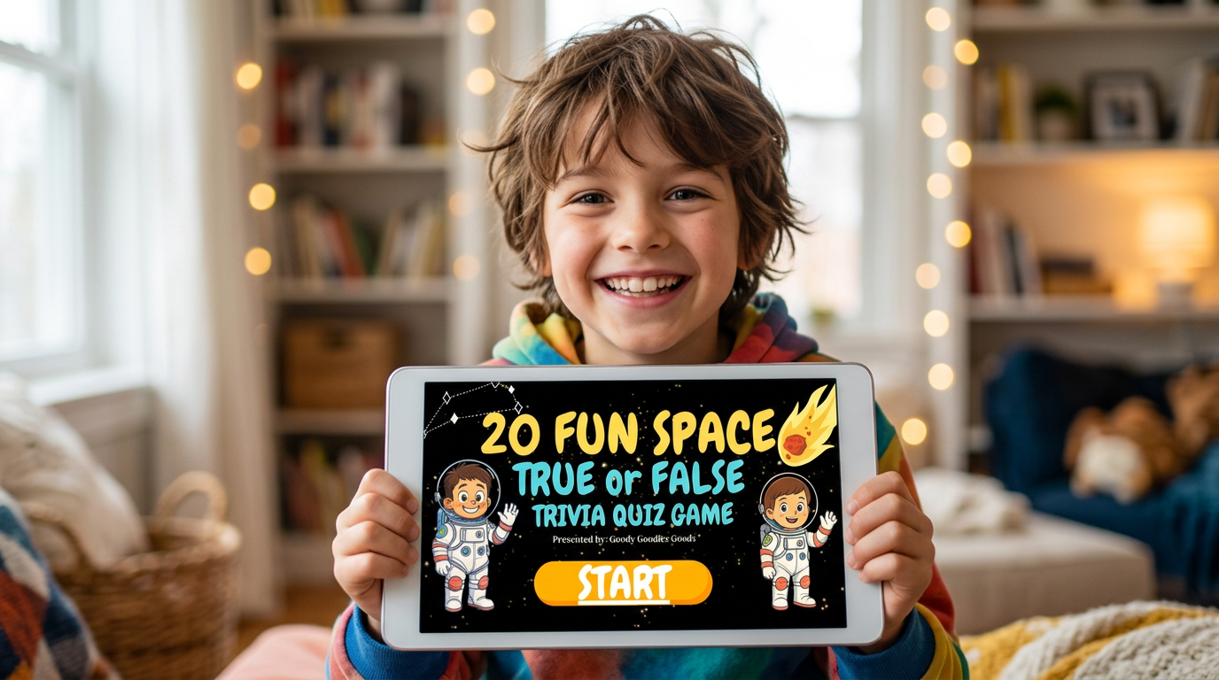 20 FUN SPACE TRIVIA TRUE or FALSE QUIZ FOR KIDS AGES 5-12(Parent Approved)
