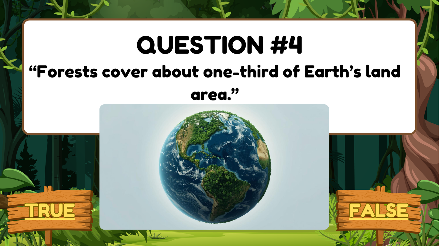 20 FUN FOREST TRIVIA TRUE or FALSE FACTS QUIZ FOR KIDS AGES 5-12(Parent Approved)