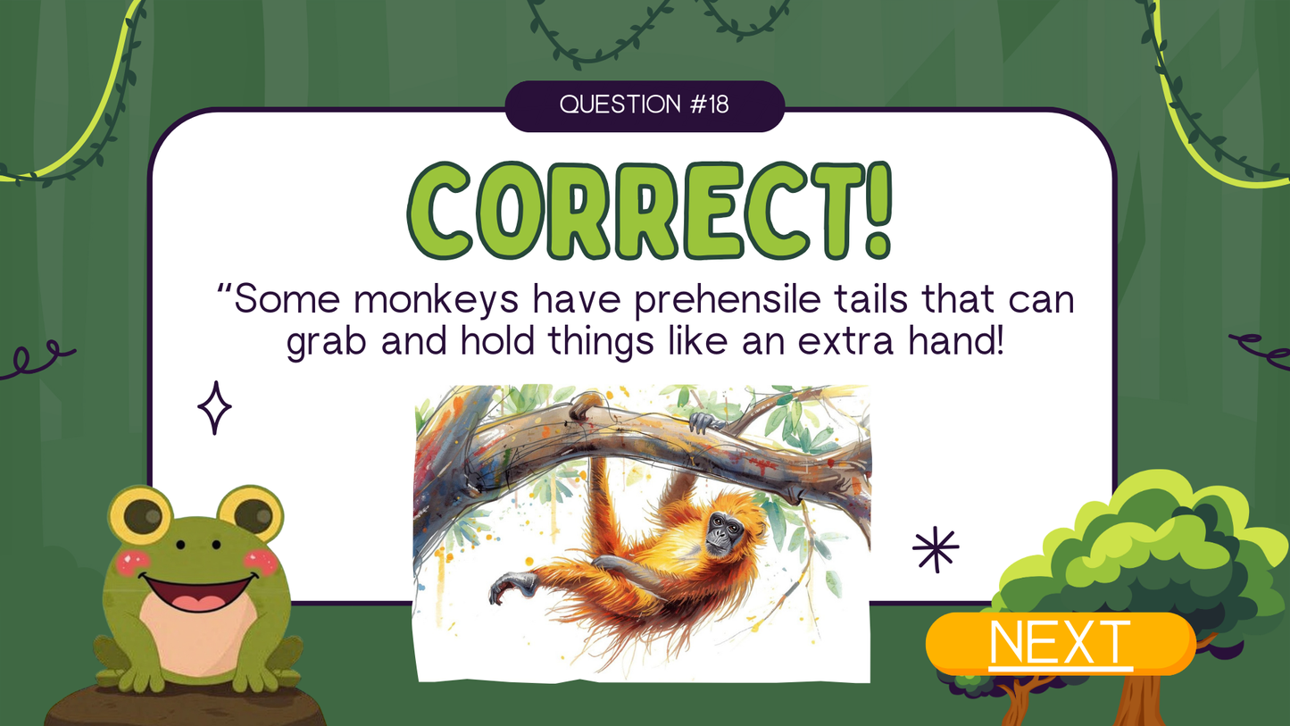 20 FUN JUNGLE TRIVIA TRUE or FALSE QUIZ FOR KIDS AGES 5-12(Parent Approved)