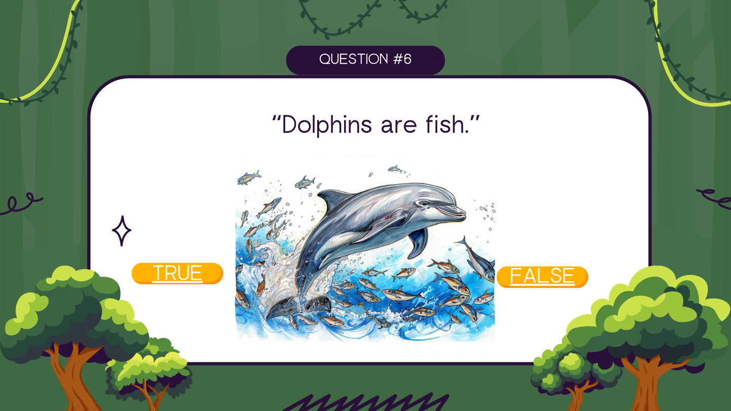20 FUN JUNGLE TRIVIA TRUE or FALSE QUIZ FOR KIDS AGES 5-12(Parent Approved)