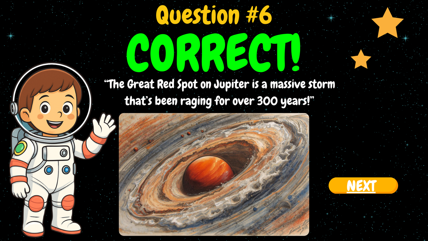 20 FUN SPACE TRIVIA TRUE or FALSE QUIZ FOR KIDS AGES 5-12(Parent Approved)