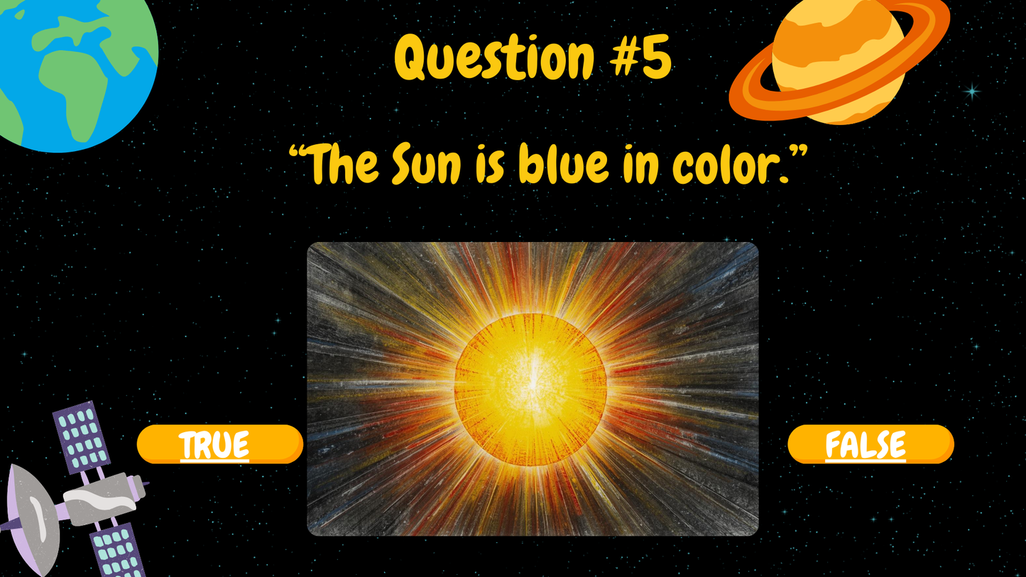 20 FUN SPACE TRIVIA TRUE or FALSE QUIZ FOR KIDS AGES 5-12(Parent Approved)
