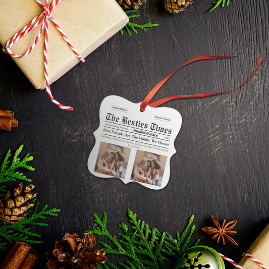 Besties Time Square Ornament (Personalized)