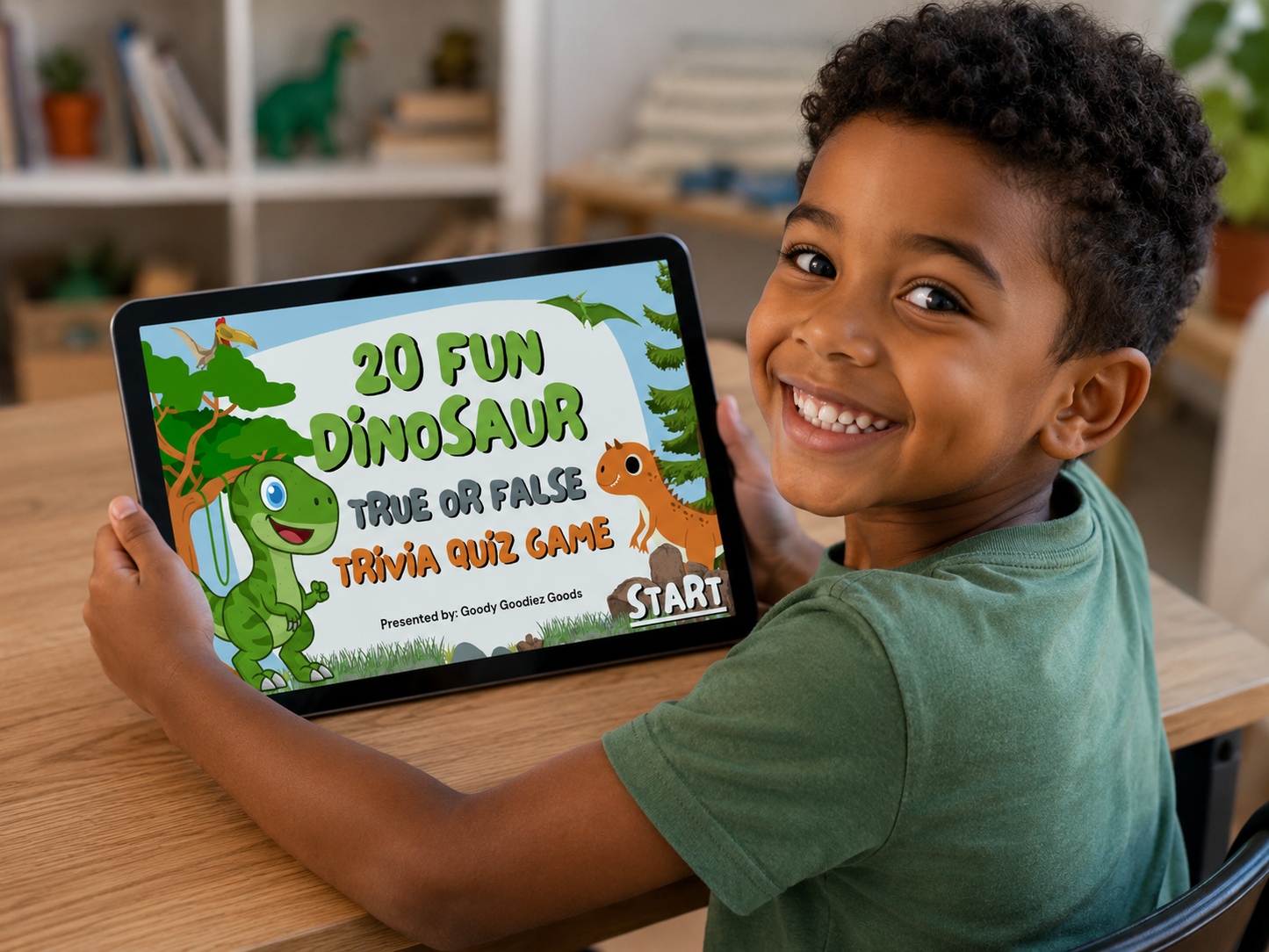 20 FUN DINOSAUR TRUE or FALSE FACTS TRIVIA QUIZ FOR KIDS AGES 5-12(Parent Approved)