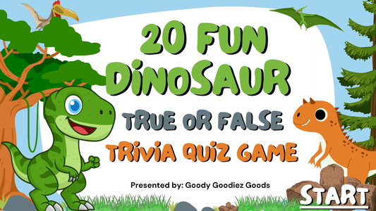 20 FUN DINOSAUR TRUE or FALSE FACTS TRIVIA QUIZ FOR KIDS AGES 5-12(Parent Approved)