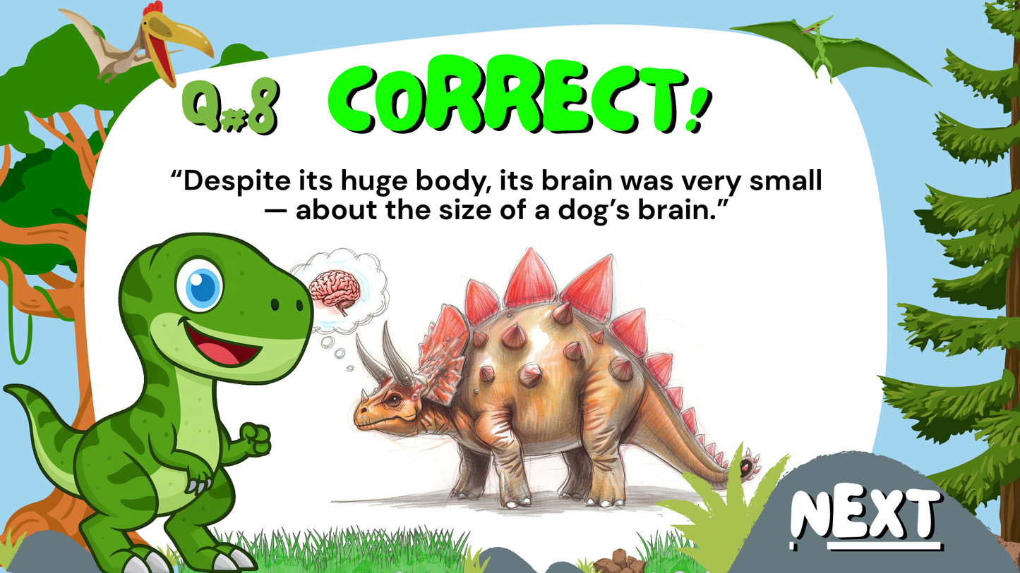 20 FUN DINOSAUR TRUE or FALSE FACTS TRIVIA QUIZ FOR KIDS AGES 5-12(Parent Approved)