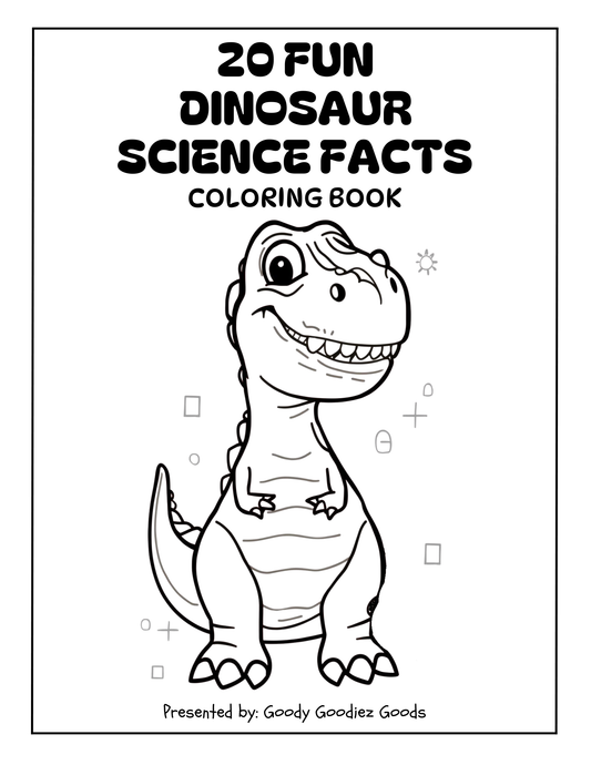 20 FUN DINOSAUR SCIENCE FACTS COLORING BOOK (Print Ready For Ages 5-12 Parent Approved)