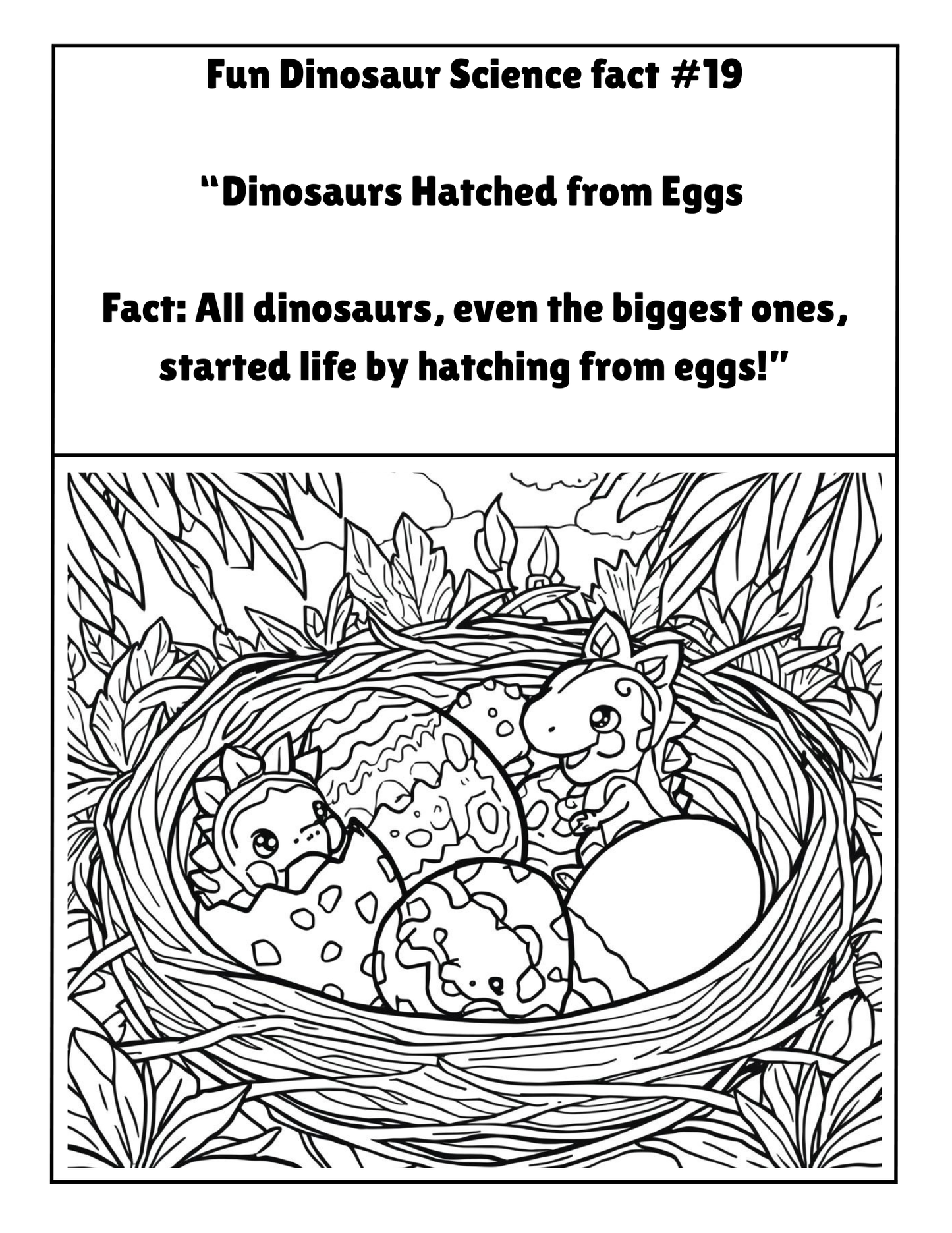 20 FUN DINOSAUR SCIENCE FACTS COLORING BOOK (Print Ready For Ages 5-12 Parent Approved)