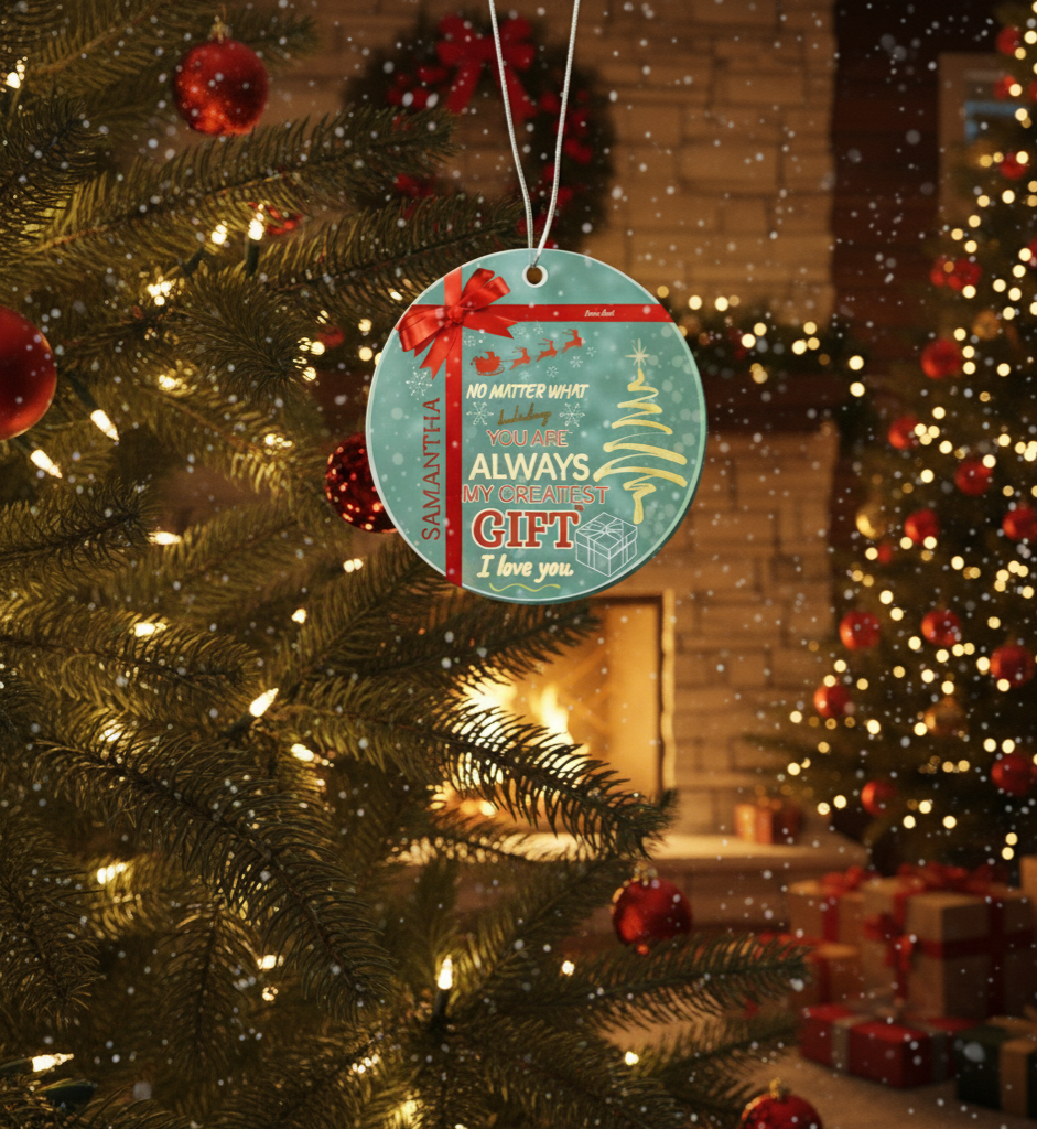 Personalized Acrylic Circle Ornament For Loved Ones