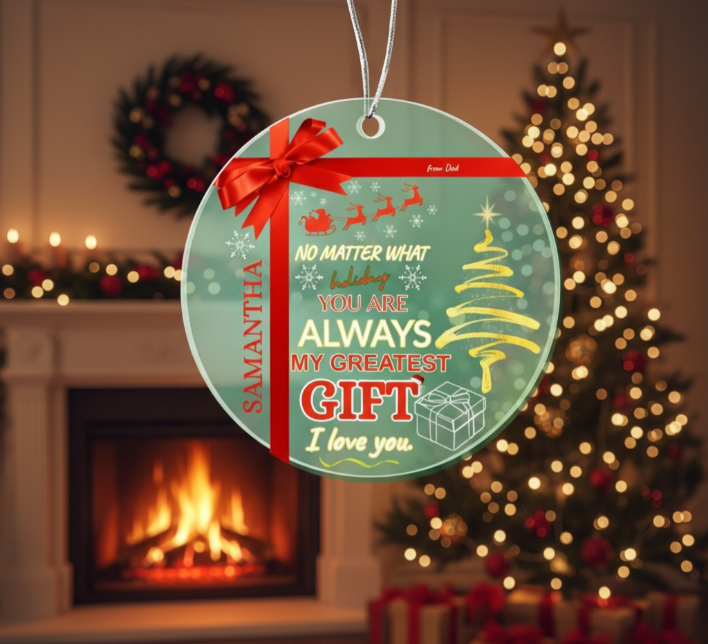 Personalized Acrylic Circle Ornament For Loved Ones