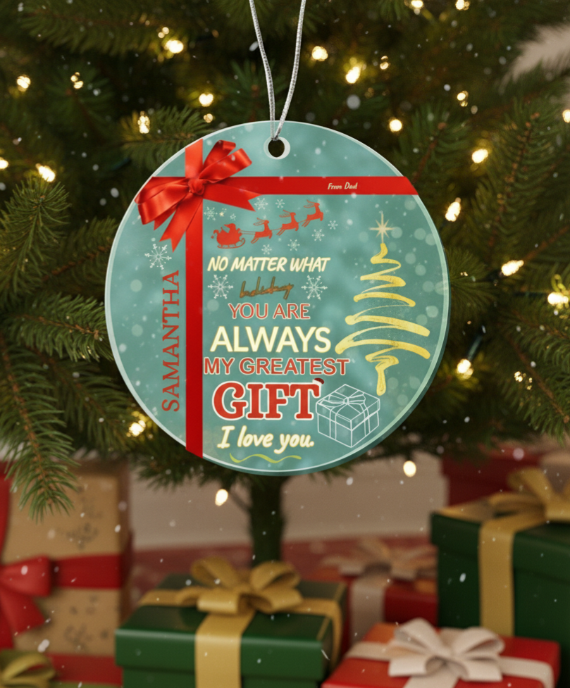 Personalized Acrylic Circle Ornament For Loved Ones