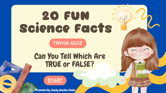 20 FUN SCIENCE TRIVIA TRUE or FALSE FACTZ QUIZ #2 FOR KIDS AGES 5-12(Parent Approved)