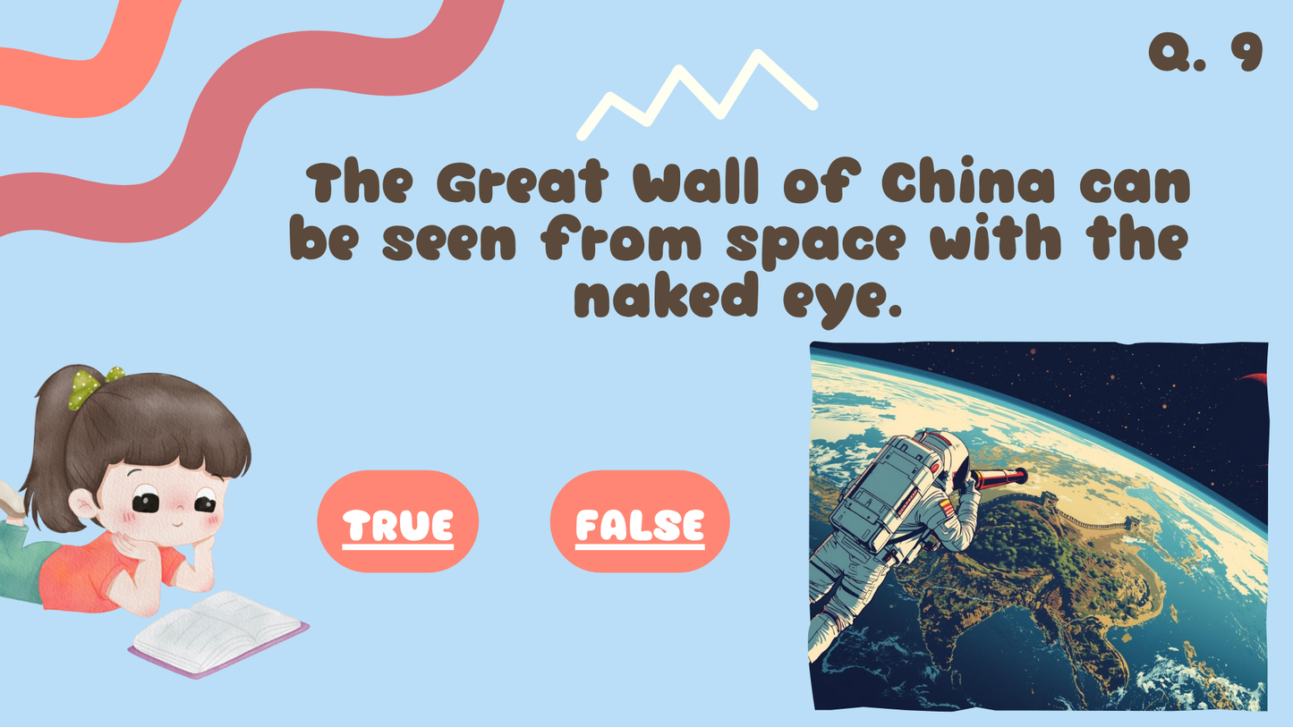 20 FUN SCIENCE TRIVIA TRUE or FALSE FACTZ QUIZ #2 FOR KIDS AGES 5-12(Parent Approved)