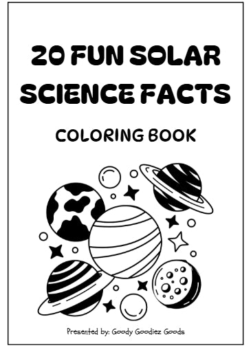 20 FUN SOLAR SCIENCE FACTS COLORING BOOK (Print Ready For Ages 5-12 Parent Approved)