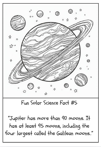 20 FUN SOLAR SCIENCE FACTS COLORING BOOK (Print Ready For Ages 5-12 Parent Approved)