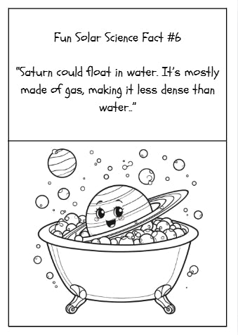 20 FUN SOLAR SCIENCE FACTS COLORING BOOK (Print Ready For Ages 5-12 Parent Approved)