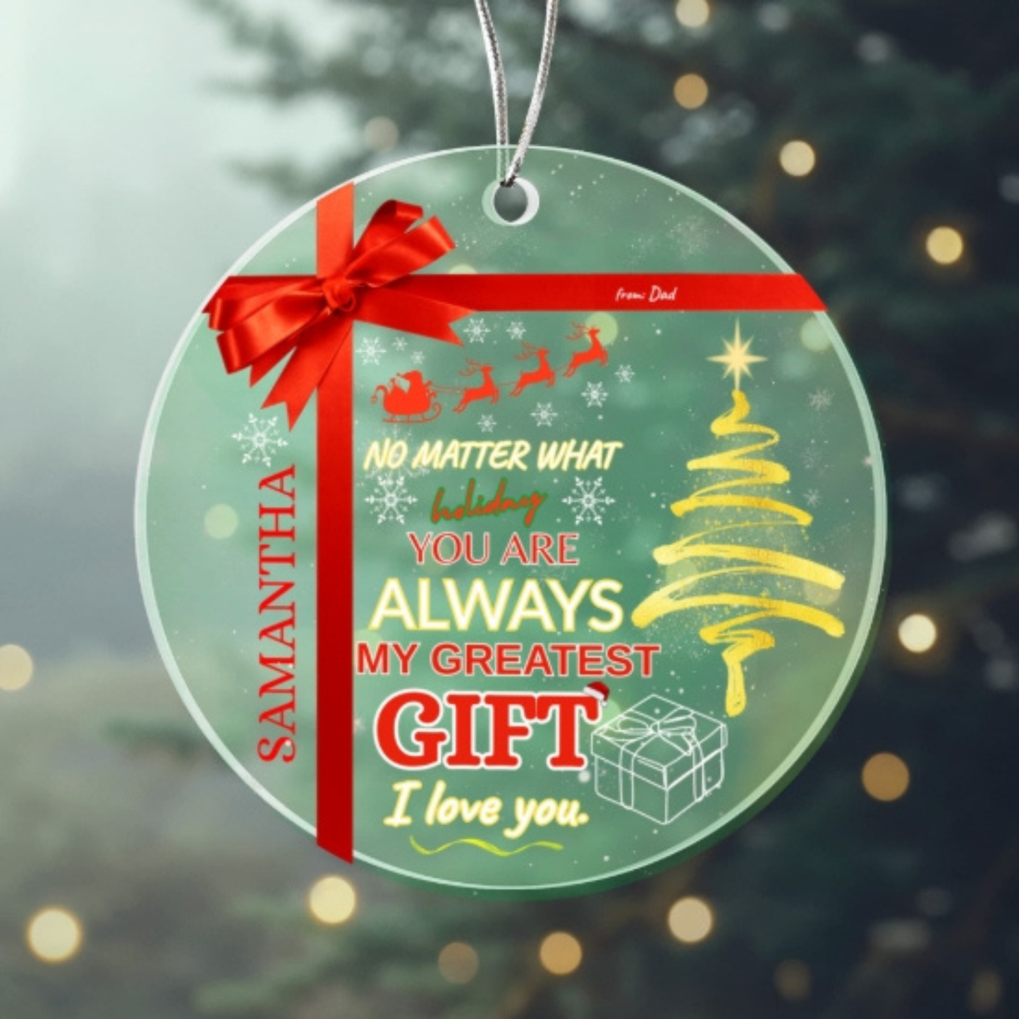 Personalized Acrylic Circle Ornament For Loved Ones