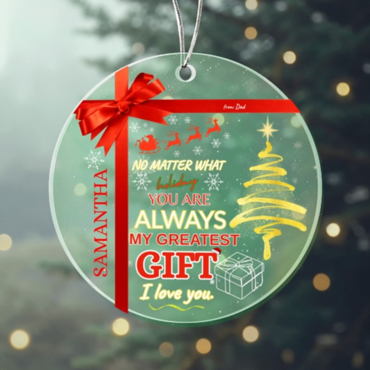 Personalized Acrylic Circle Ornament For Loved Ones