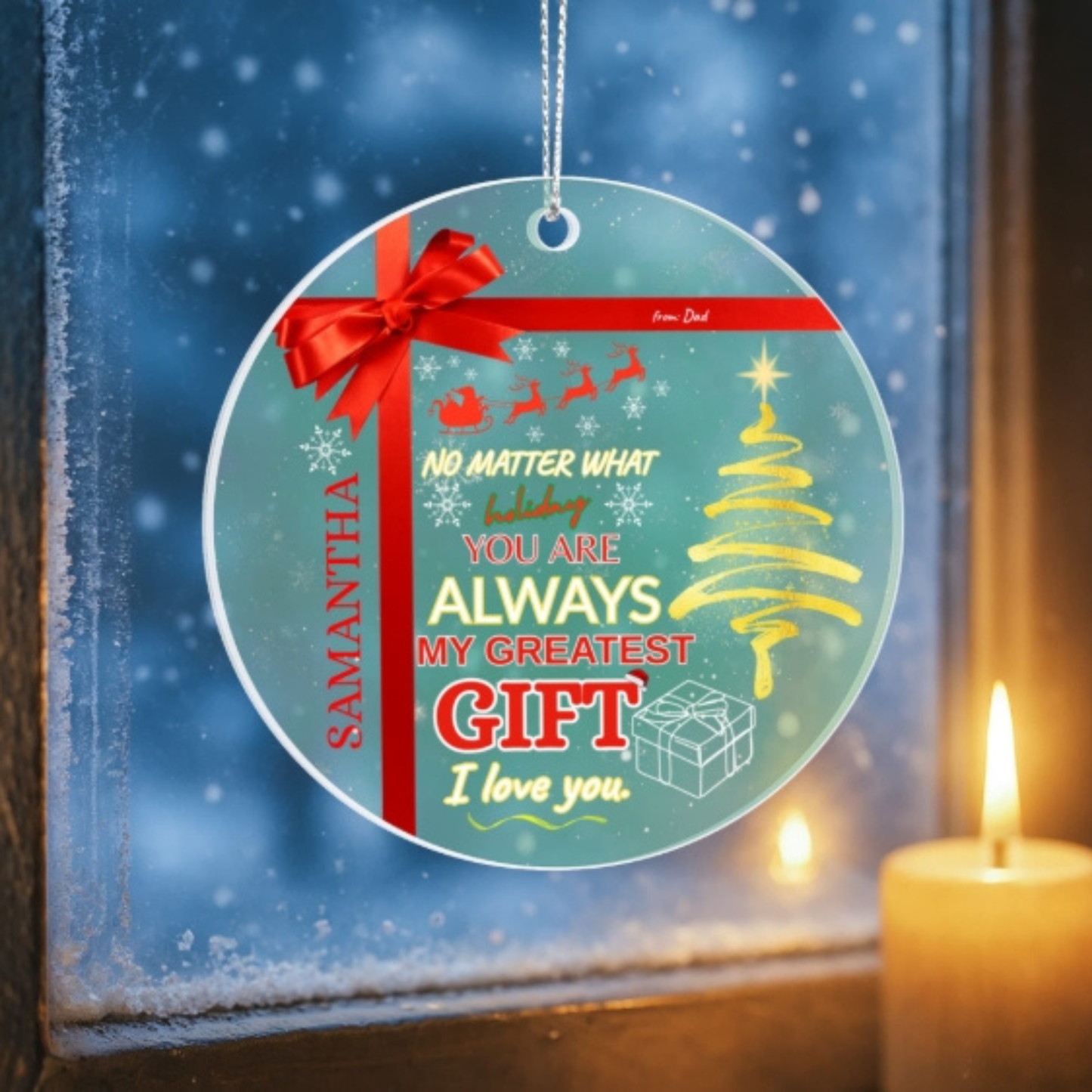 Personalized Acrylic Circle Ornament For Loved Ones