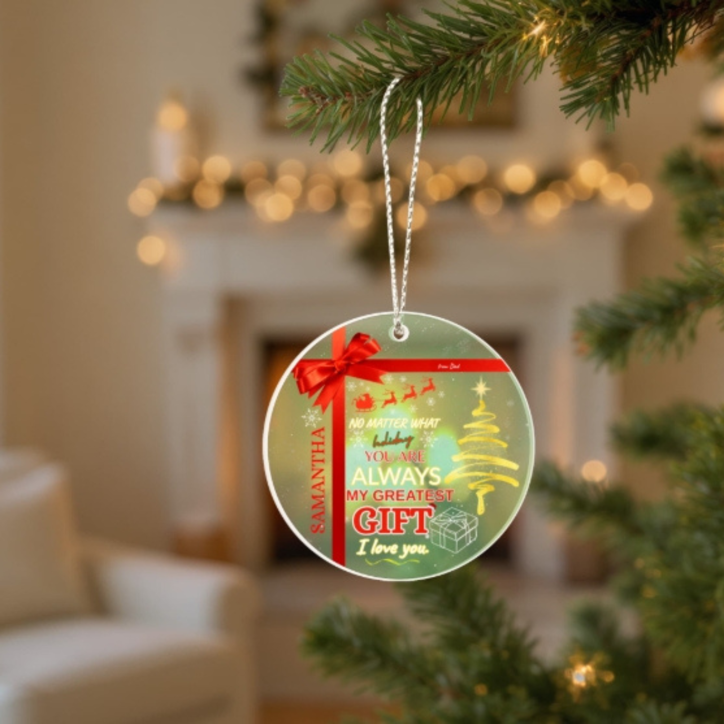 Personalized Acrylic Circle Ornament For Loved Ones