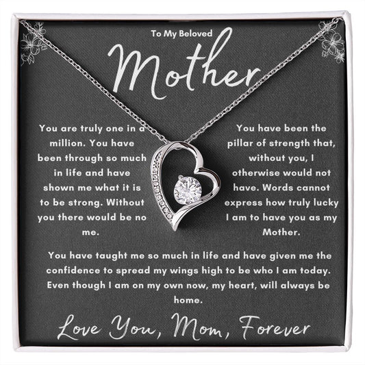 "To My Beloved Mother" Heart Necklace